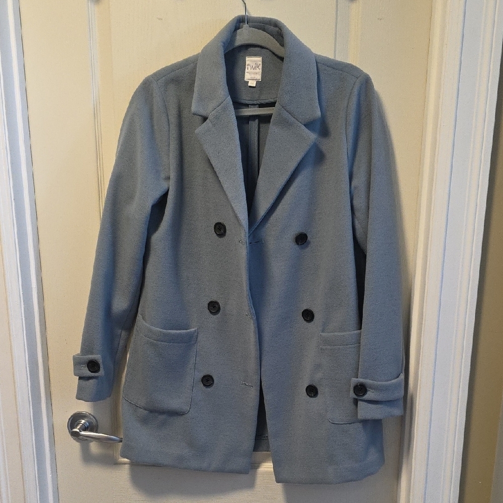 Women's Gray Double-Breasted Coat